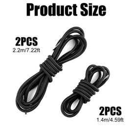 Pack of 4 Elastic Cord for Sun Lounger, 2 x 2.2 m + 2 x 1.4 m Replacement Cords for Zero Gravity Chair, Universal Rubber Cord for Relaxing Deck Chair, Garden Chair Elastic Cords Replacement Parts for