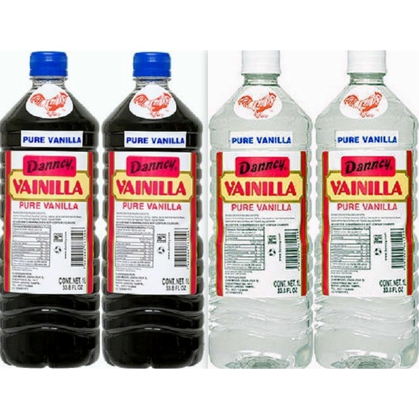 4 X Mixed Danncy Pure Mexican Vanilla Extract 33oz Ea Plastic Bottles Mexico
