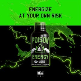 Poison Energy Poison Energy Shots – 2oz, 12-Pack – Natural Instant Energy Boost, Long-Lasting and Fast-Acting Formula
