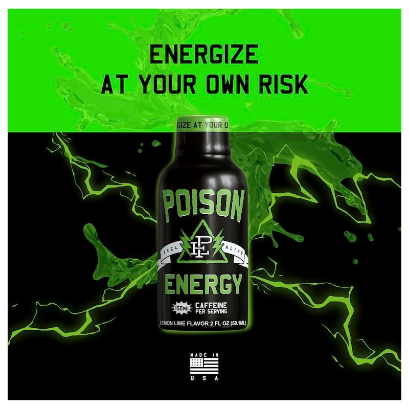 Poison Energy Poison Energy Shots – 2oz, 12-Pack – Natural