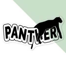 'Black Panther' Clear Sticker Decal – Waterproof Film for Windows, Cars, Walls & Crafts, Medium (100mm) (DC00117469)