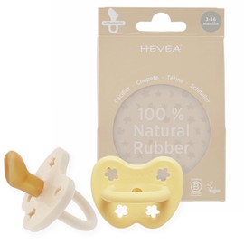 Orthodonic Natural Rubber Dummy, 3-36 Months, Double Pack, Pale Butter & Milk White