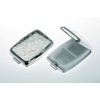 Pill Box Square Silver-Plated with Two Compartments Ideal for One-Handed