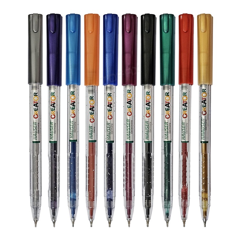 HAUSER Creator 10 x 0.7mm Multi Vibrant Colours Glitter Gel