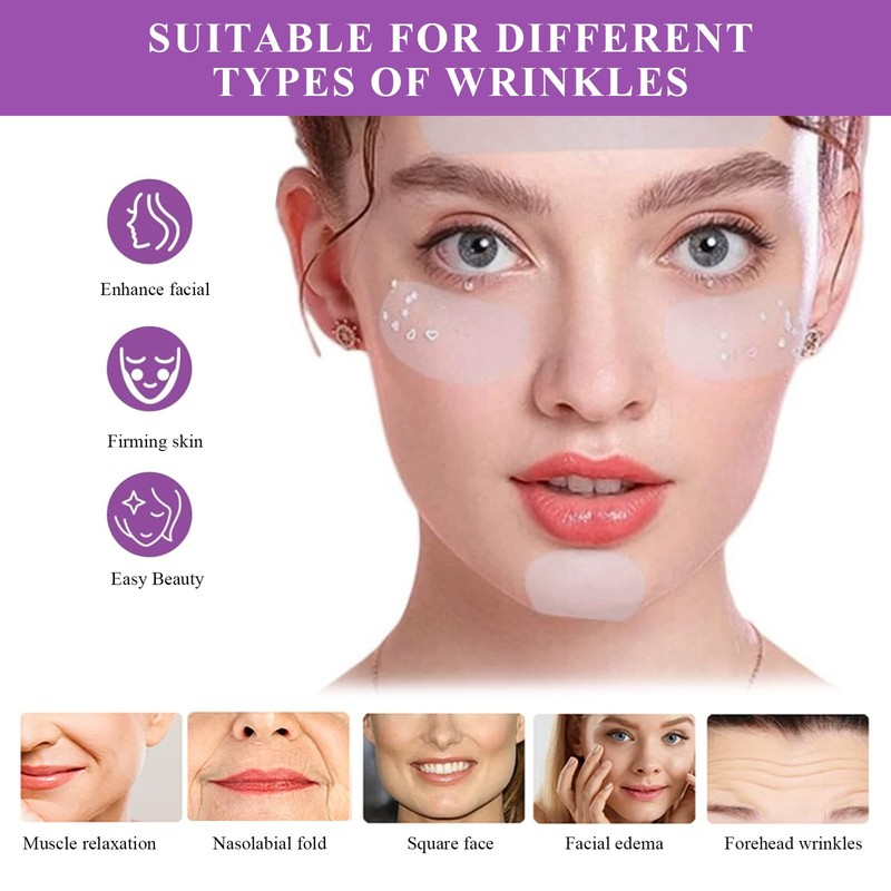 Pack of 200 Face Wrinkle Remover Strips, Anti Wrinkle Plasters,