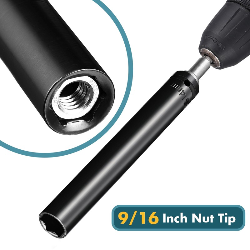 Blulu 9/16"(14mm) Power Nut Driver, Nut Runner Hollow Socket with