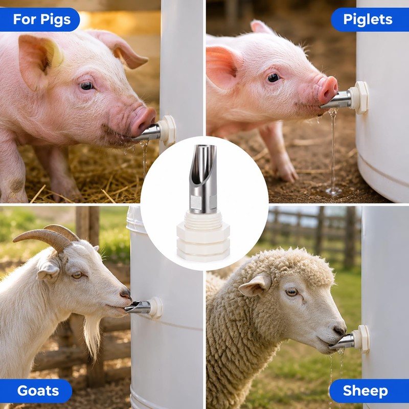 5pcs Pig Nipple Waterer for Barrel Kit – Automatic Stainless