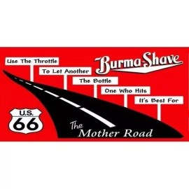 RFGCO  BURMA SHAVE ROUTE 66 BILLBOARD GLOSSY STICKER 3"x1.5"