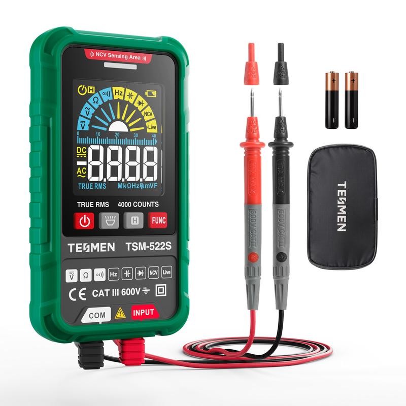 TESMEN TSM-522S Smart Digital Multimeter, 4000 Counts, Auto-Ranging Voltmeter, Non-Contact