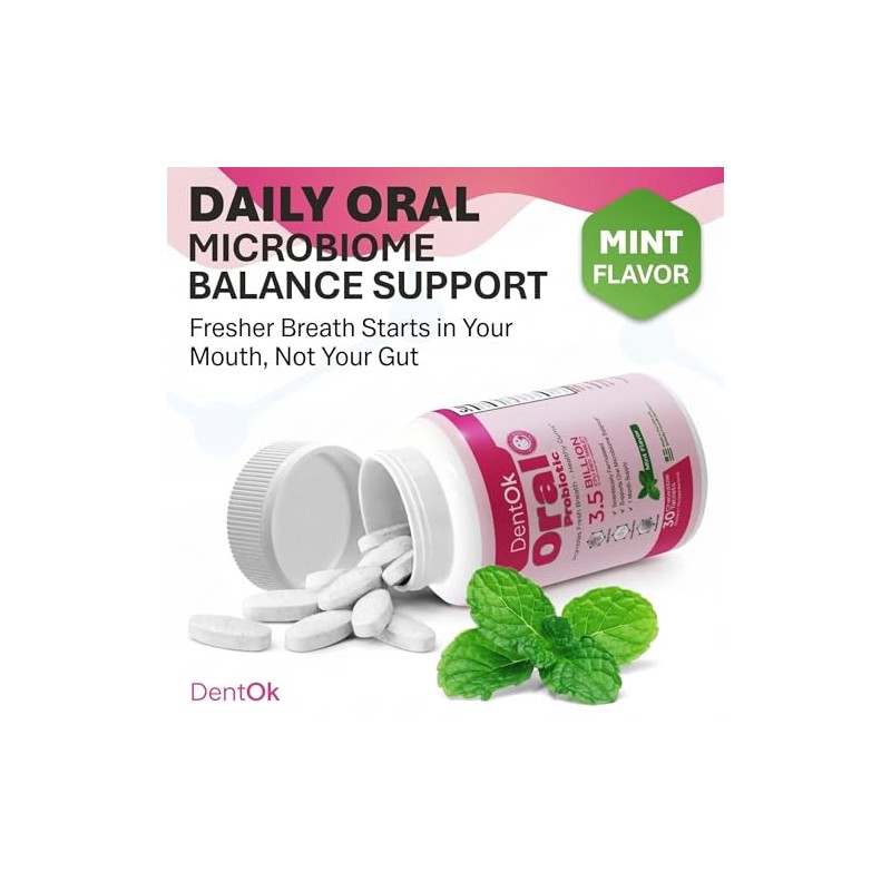 Dental Probiotic Chewable Mint Tablets for Fresh Breath