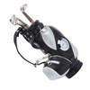 Mini Desktop Golf Bag Pen Clock Zinc Alloy PU Leather
