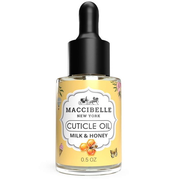Maccibelle Cuticle Oil 0.5 oz - Heals Dry Cracked Cuticles (Milk and Honey, 0.5 Fl Oz)