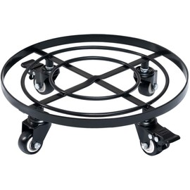 Idzo Round Heavy Duty Plant Caddy with Wheels, Cast Iron Plant Dolly, Plant Stand with Wheels, Load Capacity 180 Lbs, Repositioning Heavy Pots, Hauling Heavy Household Items, 14 Inch - Black