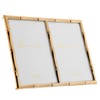 Lawrence Frames 4x6 Double Gold Metal Picture Frame with Bamboo