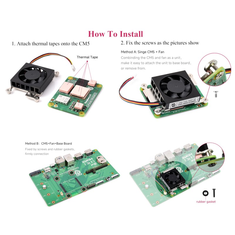 Dedicated 3007 Cooling Fan Compatibe with RPi Compute Module 5,