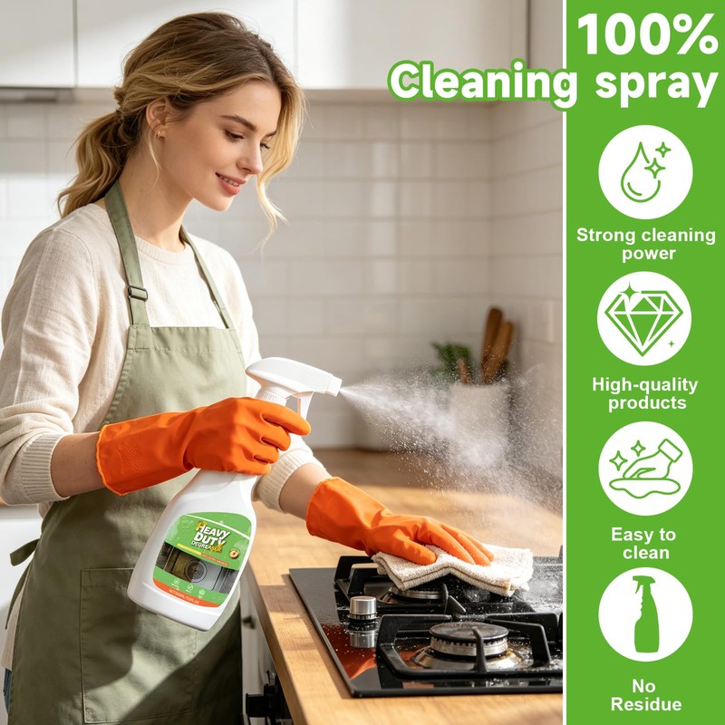 Heavy Duty Degreaser, 500ML Kitchen Cleaner Spray, All Purpose Cleaner