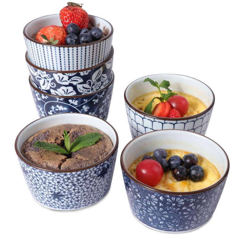 6 Oz Ceramic Ramekins, Creme Brulee Ramekin Oven Safe for