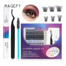 Kit De Extensiones De Pestañas Curvatura D Mixtas Pegamento