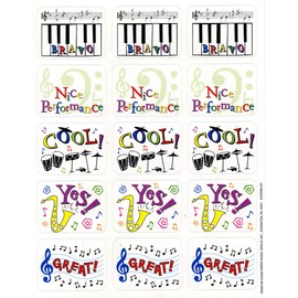 Eureka Music Themed Student Reward Stickers, 1.4'' W x 1'' H, 120pcs