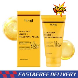 Unbranded Kojic Acid Turmeric Collagen Night Wrapping Mask, Overnight Mask For Brightening - 2pcs (75g*2)