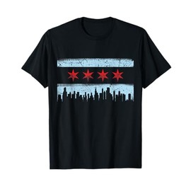 Chicago Flag Skyline T-Shirt T-Shirt
