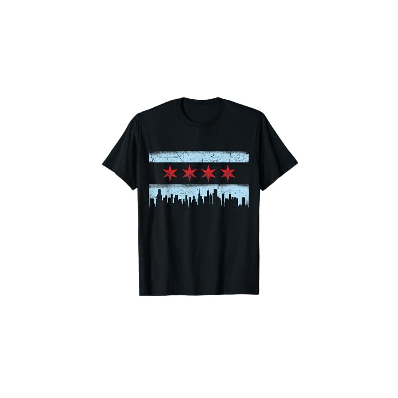 Chicago Flag Skyline T-Shirt T-Shirt