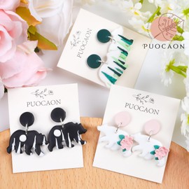 Puocaon Bear Polymer Clay Cutters - 6 Pcs Clay Cutters for Polymer Clay Earrings Making, Mirrored Bear Clay Jewelry Cutters, Animal Clay Cutters for Polymer Clay Jewelry Making Unique Clay Cutters