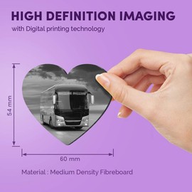 1 x Heart MDF Magnets - Travel Coach Tour Holiday Bus 42105