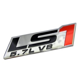 ERPART LS1 5.7L V8 RED Engine Emblems Badges Highly Polished Aluminum Chrome Silver Compatible with Pontiac Trans Am Firebird WS6 Chevy Corvette C5 ZR1 Camaro Holden Special Vehicles HSV