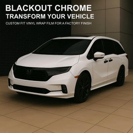 BOGAR TECH DESIGNS Rim Chrome Delete Overlay Compatible with Honda Odyssey 2018-2024, Gloss Black