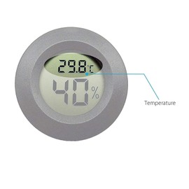 DollaTek Mini Digital LCD Temperature Humidity Meter Thermometer Hygrometer Round Black Pack of 2