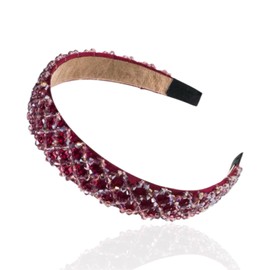 Haarreif für Damen mit Perlen in Kristalloptik, handgenäht, elegant und vielseitig, mit Organzabeutel