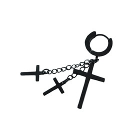 SBI Jewelry Black Cross Drop Earrings for Women 3 Cross Layered Dangle Chain God Love Jesus Bible Stainless Steel Anniversary Mothers Day Birthday