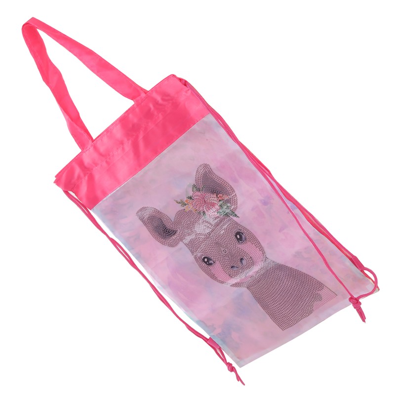 Backpack Bag WearResistant Large Capacity Rhinestones Painting with Drawstring Home