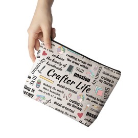 Crafter Gift Craft Supplies Crafter Life Makeup Zipper Pouch for Crafting Lover (Crafter Bag)