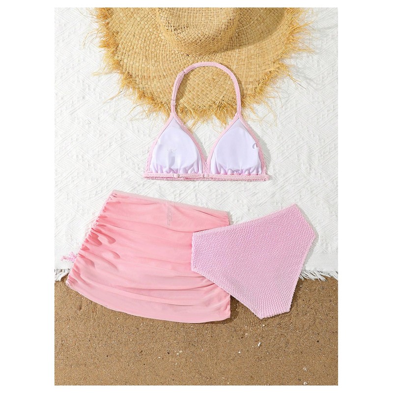 SHENHE - Traje de baño de 3 piezas para niña
