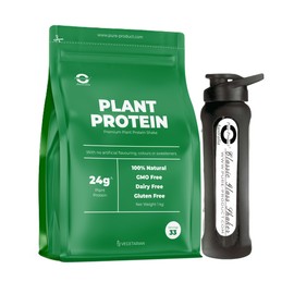 Pure Product Australia Pure Product Australia Vegan Pea and Rice Protein Isolate Powder - 24g Plant Protein per Serve - Vanilla 2kg (4.4 lbs) + Glass Shaker