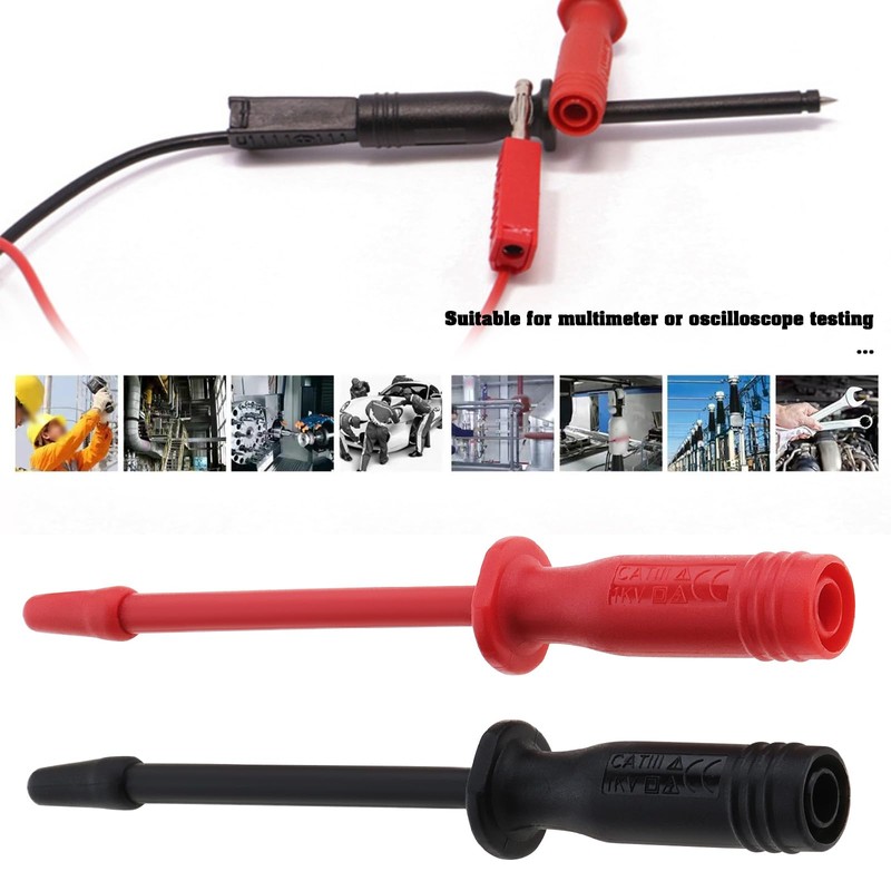 YINETTECH 4Pcs Safety Test Probe With 4mm Socket Connection Sharp