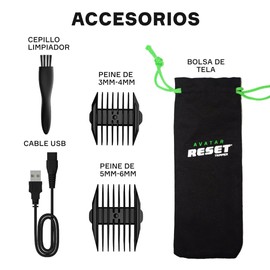 Reset Avatar Rasuradora para hombre, corporal y zonas intimas. Hoja de cerámica anti-cortes, protege la piel. Motor silencioso, impermeable, para uso en ducha. Afeitadora Masculina.