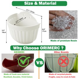 8 Pack Resin Wall Hanging Planter Pots Vertical Garden Living Wall Mount Window Hang Indoor Outdoor Plant Flower Basket for Kitchen Herbs Balcony Railing Shelf Fence Bedroom Trellis Decor Modern White