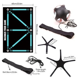 Soccer Training Mat With Bumper Belt Anti-Skid Agility Football Footstep Training Mat for All Ages Improve Speed, Strength and Coordination