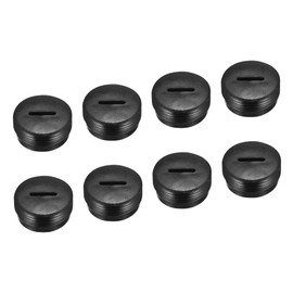 sourcing map Carbon Brush Holder Cap Motor Electric Brush Plastic Cover Thread Black 18mm Outer Diameter 8mm Height Pack of 10