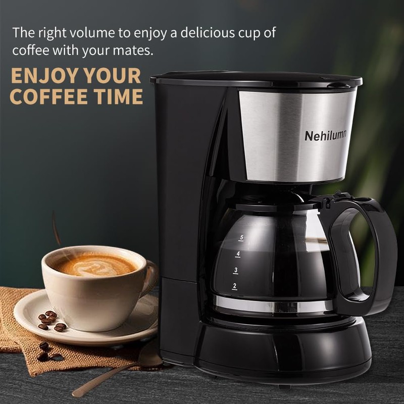 Nehilumn 4-5 Cups Drip Coffee Maker, Coffee Pot Machine Permanent