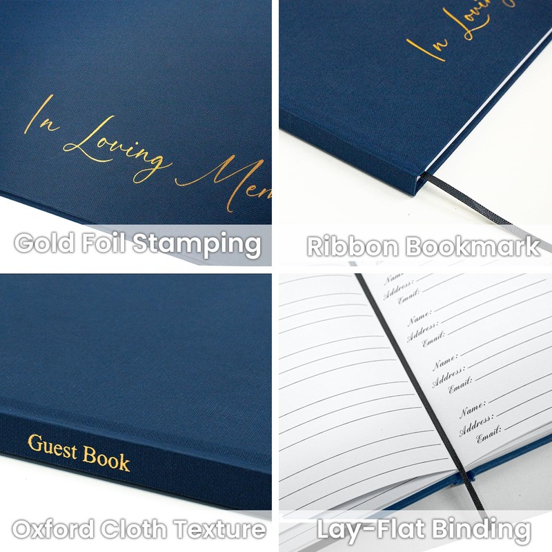 Braveriky Funeral Guest Book for Memorial Service, in Loving Memory