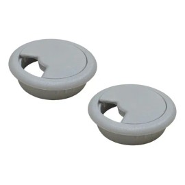 Tapon Pasacables Gris Guía Pasa Cables Para Escritorio 2 Pz