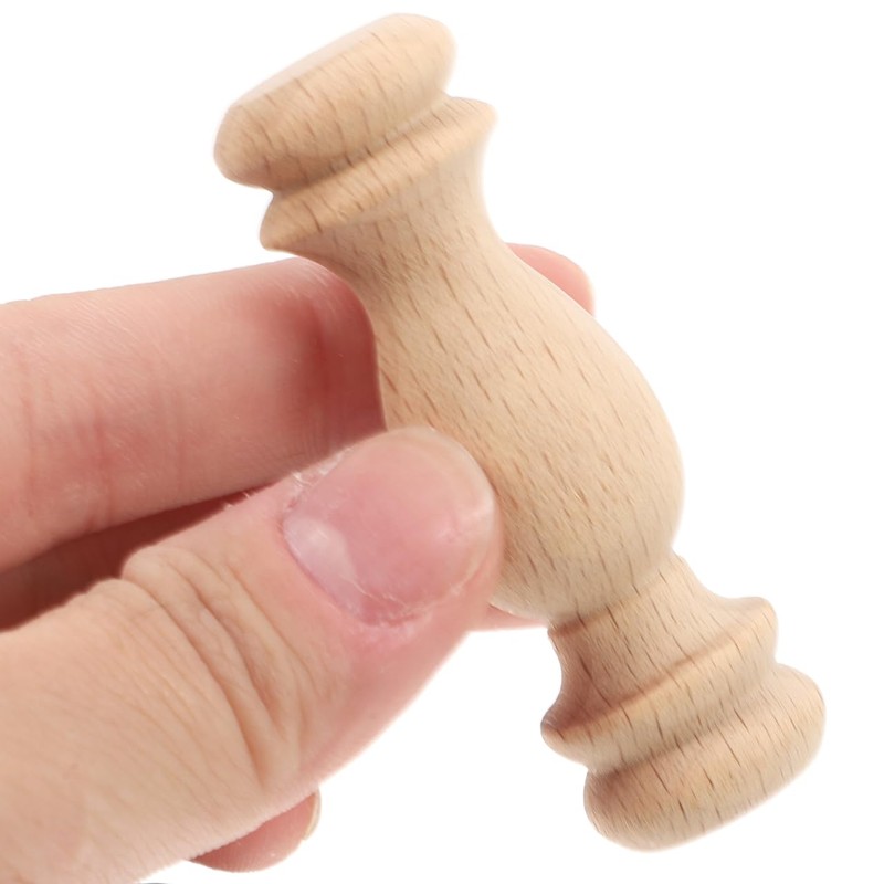 Generic 10pcs Unfinished Wood Balusters - Miniature Spindles for Dollhouse