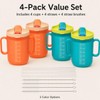 4 Pack Adult Sippy Cup with Handles and Straw Lid,