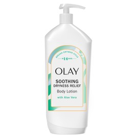 Olay Body Lotion for Women, Soothing Dryness Relief, 24hr Moisturizing & Deep Hydration, Absorbs Instantly, Penetrating Vitamin B3 Complex, For All Skin Types, Aloe Vera Scent, 18 fl oz