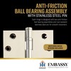 Embassy Solid Brass Door Hinges - 3 x 3 Inch,