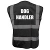 Dog Handler Printed Black Hi Vis Vest/Waistcoat, Security Officer, Security